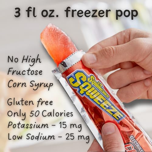 Sqwincher Sqweeze Electrolyte Replenishing Freeze Pops, Assorted Flavors, 10 per Pack