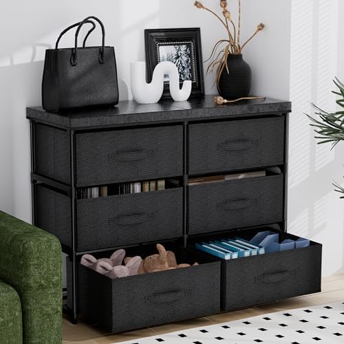 PPN 6 Drawer Fabric Dresser Storage Tower for Bedroom Entryway Dorm Closet