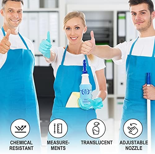 Uineko Plastic Spray Bottles 3 Pack, 24 Oz, Heavy Duty Sprayer, All-Purpose