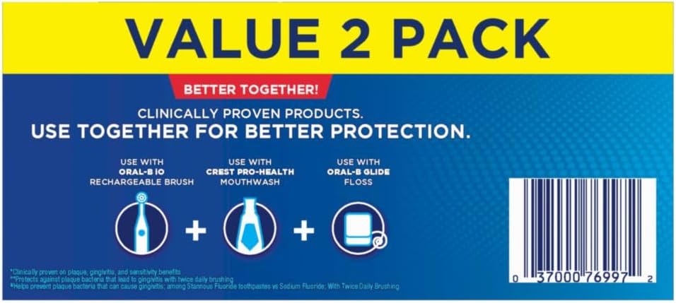Crest Pro-Health Advanced Deep Clean Mint Toothpaste, 2 Count (Pack of 1)