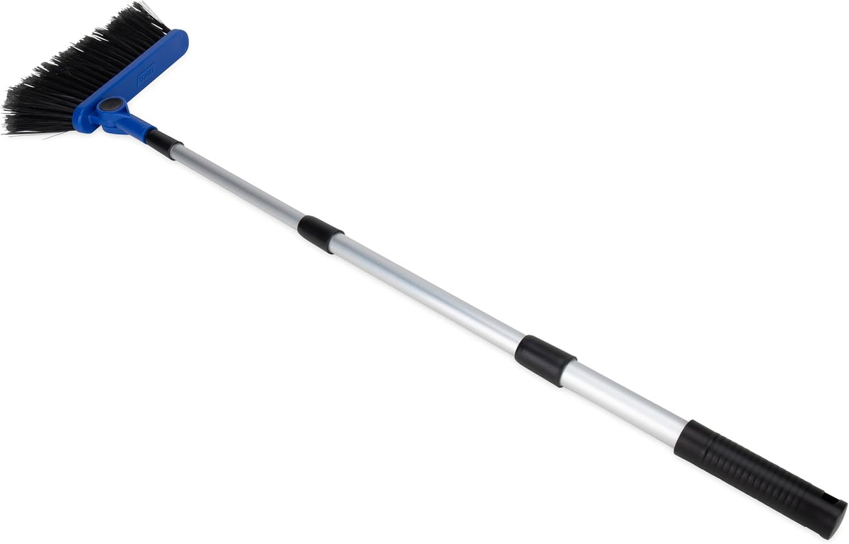 Camco Adjustable RV Broom and Dustpan - Ideal for RVs, Campers, & Marine