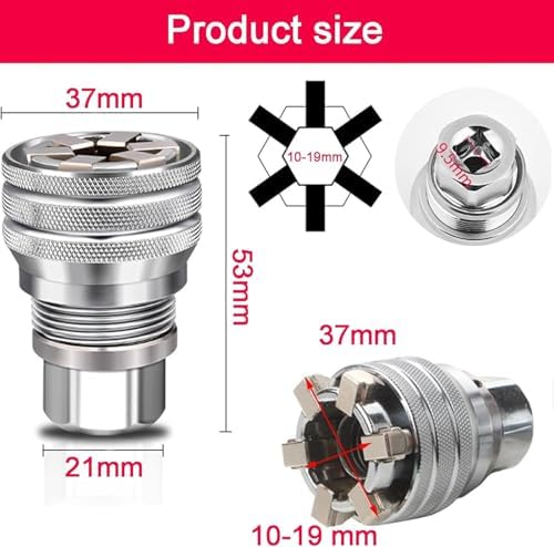 New 2 Sets Adjustable Universal Socket Wrench Tool Set - Multi-Function 10mm-19mm Universal Maintenance Socket for 3/8" Drive Ratchet, Torque Wrench & Power Drill