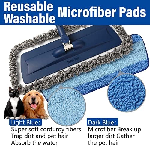 Wet Spray Mop for Floor Cleaning with 14 oz Bottle & 3 Microfiber Pads