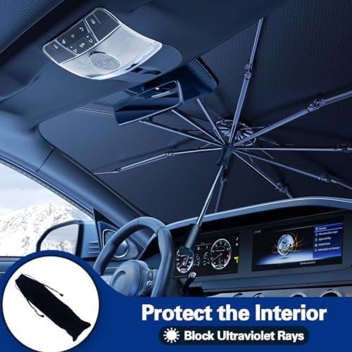 2026 Windshield Sun Shade Umbrella, Foldable Car Sunshade, 99% UV Block
