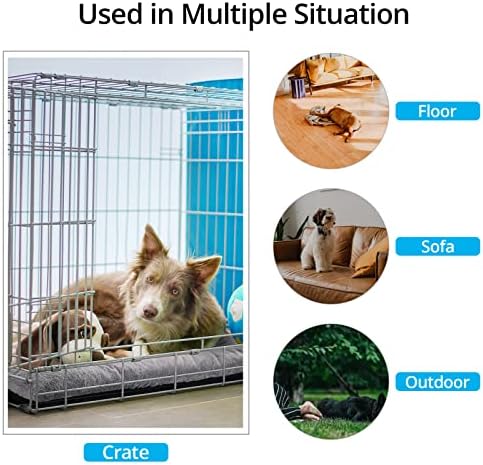 Dog Crate Pad Washable Dog Bed for Crate Medium Cozy Mat 36-Inch Gray