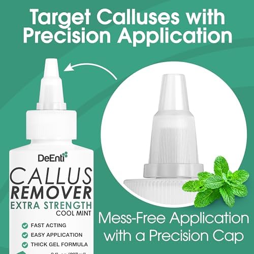 DeEnti Foot Callus Remover Gel, Dead Skin Remover for Feet, 8oz Cool Mint