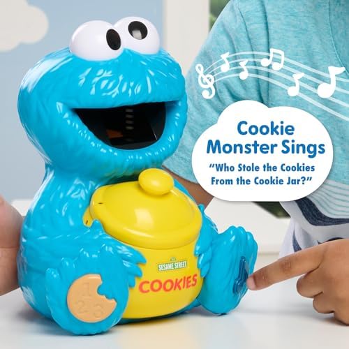 Sesame Street Cookie's Counting Jar, 12-Pieces, 20+ Phrases and Sounds, Learning and Education, Kids Toys for Ages 2 Up by Just Play