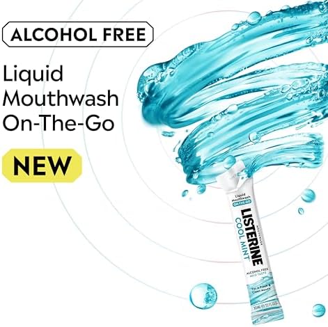 Listerine Alcohol Free Mouthwash Packets, Cool Mint, 0.33 fl. oz x 5 Pack