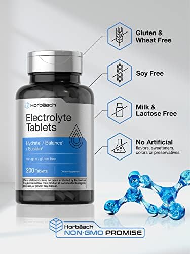 Horbäach Electrolyte Tablets | 200 Count | Helps Hydration & Balance
