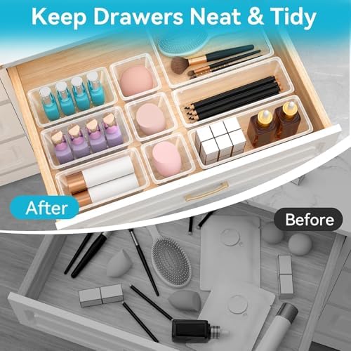 12 PCS Drawer Organizer Set, Makeup Organizers, Tool Storage Trays