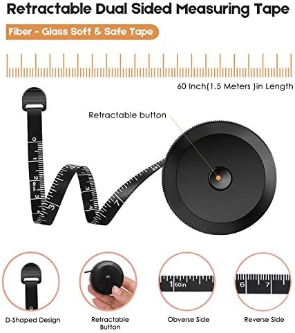 iBayam 2 Pack Tape Measure Measuring Tape for Body Fabric Sewing 60"/150cm
