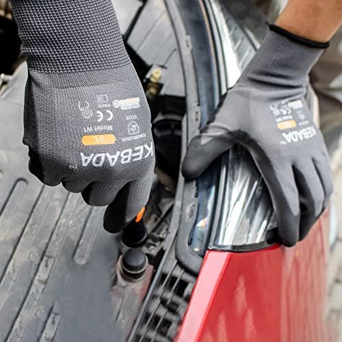 Kebada W1 Safety Work Gloves for Men & Women, Touchscreen, PU Coated