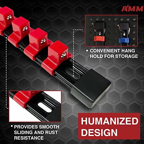 AMM 9PCS Socket organizer, 1/4" 3/8" 1/2" Drive Heavy duty socket holder