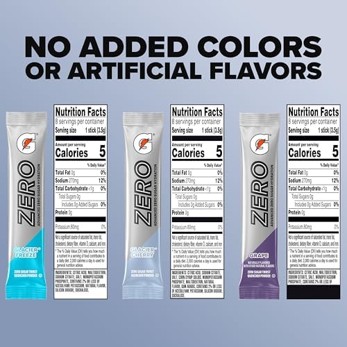 Gatorade Zero Sugar Powder, 3 Flavor Variety Pack, (32 Servings)