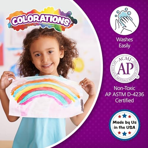 Colorations Paraben-Free Simply Washable Tempera Paint, Rainbow Plus 8-Pack
