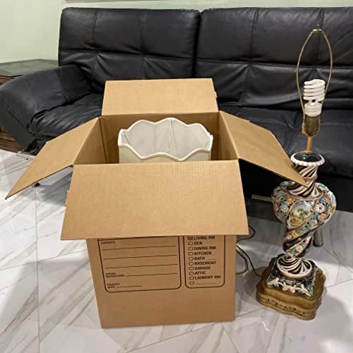 Uboxes Moving Boxes with Handles, 10 Premium Large, 18 x 18 x 24, Brown