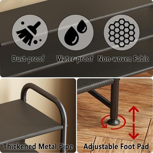 INGIORDAR 3 Tier Long Shoe Rack Organizer for Closet Metal Shoe Storage