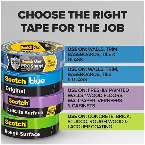ScotchBlue Original Multi-Surface Painter's Tape 1 Inch Wide, 6 Rolls