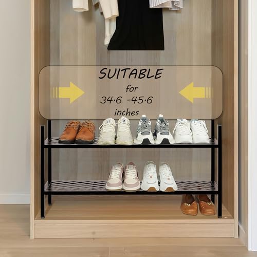 Shoe Rack, 45.6" Expandable Shoe Storage Organizer for Closet - Stackable