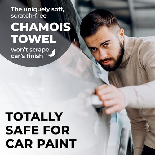 XL Shammy Towel for Car - 2pk(34”x25”) - Spots & Scratch-Free Chamois Cloth