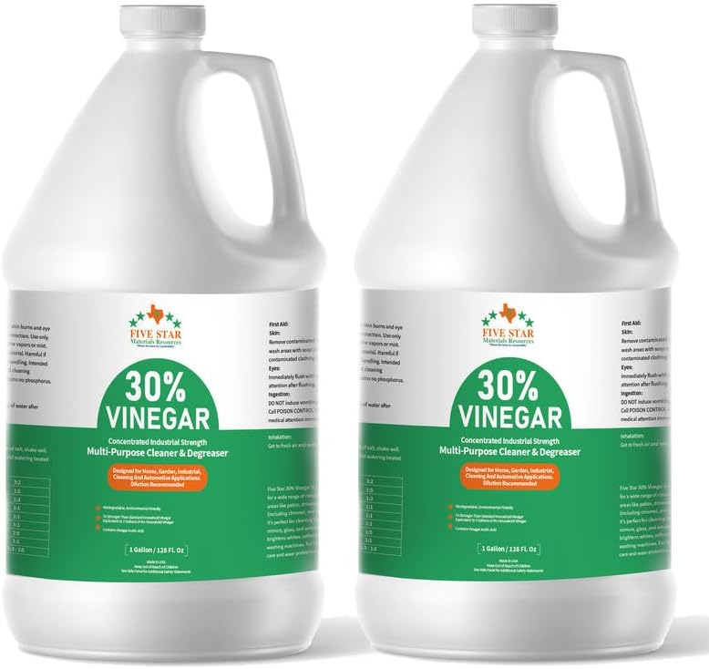 30% Vinegar Concentrated White Vinegar Industrial-Grade (4 Gallon(512 oz))