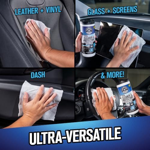 Chemical Guys, Total Interior Cleaner & Protectant Canister Wipes, 30 Count