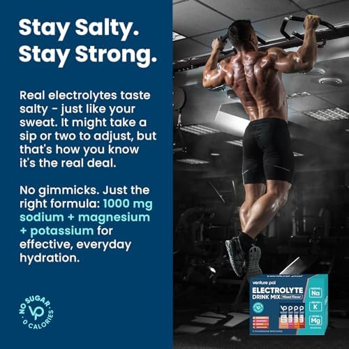 Venture Pal High Sodium Sugar Free Electrolytes Powder Packet, 16 Sticks