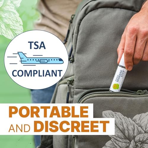 Migrastil Migraine Stick Roll On, Peppermint Oil, Essential Oil Roller USA