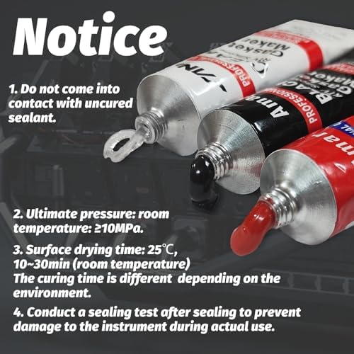 1DFAUL RTV Silicone Gasket Maker, High Temp Silicone Resist Oil, Black,170g