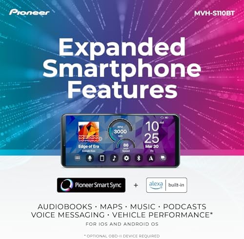 Pioneer MVH-S110BT 1-Din Digital Media Car Stereo with Bluetooth