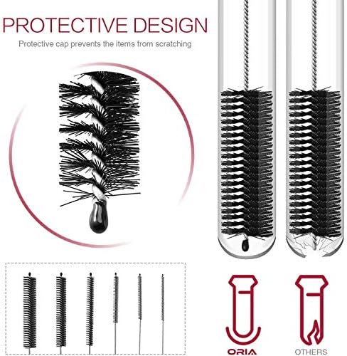 Long Straw Brush, Nylon Pipe Tube Cleaner 8.2-ihch 10 Different Diameters Set of 10