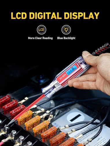 Heavy Duty 3-65V DC Test Light Automotive, 140" Spring Wire Circuit Tester