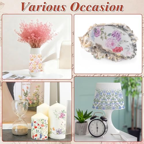 NatNarr 30 Pack Decoupage Napkins, 30 Styles Vintage Floral Napkins