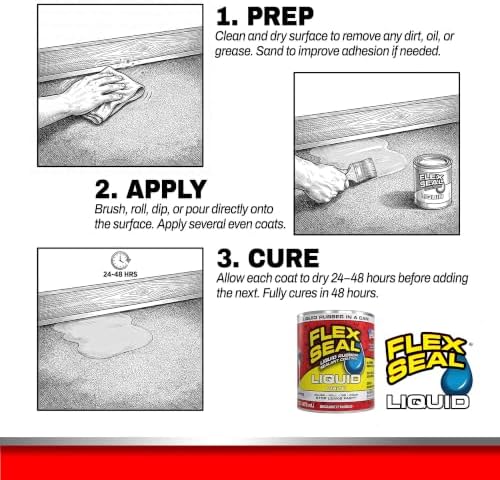Flex Seal Liquid Rubber Sealant Coating, Waterproof, White, 16 oz