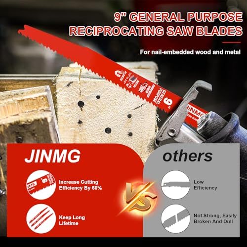 10 Pack 9 Inch 8/14TPI Reciprocating Saw Blades for Diablo Sawzall Blades