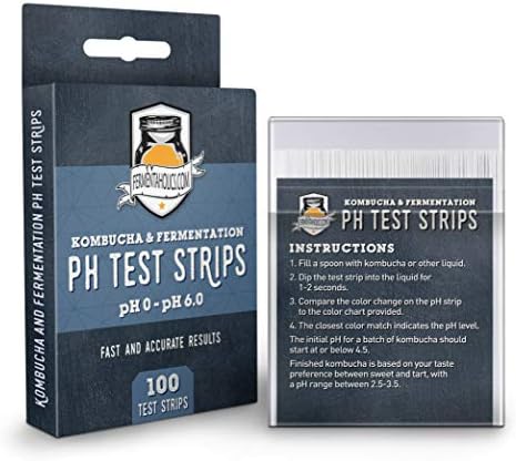 Fermentaholics Kombucha & Fermentation pH Test Strips – Instant Read pH Strips Dispenser for Brewing & Fermentation, pH Range 0–6