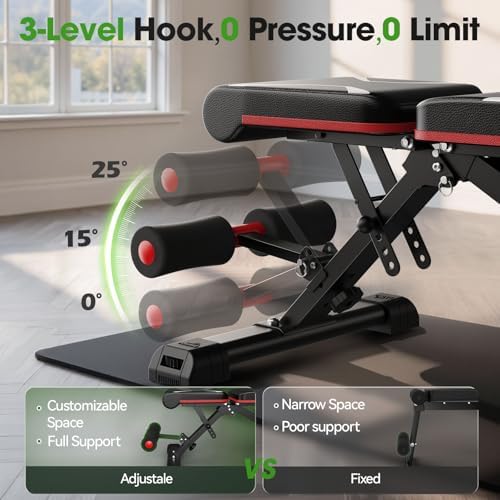 FLYBIRD Adjustable Weight Bench, Full Body Workout Bench for Home Gym