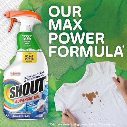 Shout Advanced Gel Laundry Stain Remover Spray, 22oz, (1-Pack)