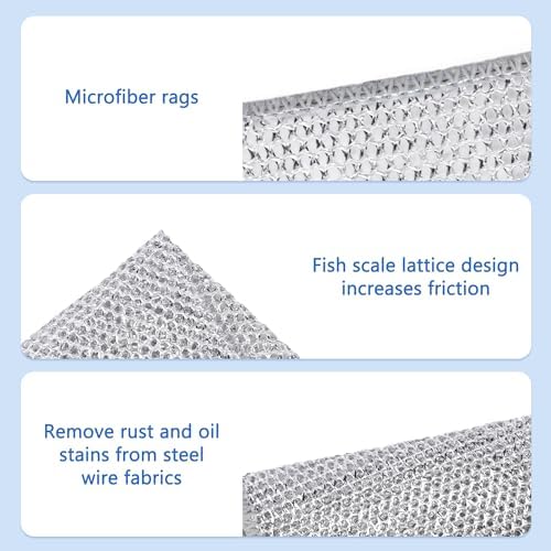 Aidoclip Non-Scratch Steel Wool Dishcloths Kitchen Scrubbers