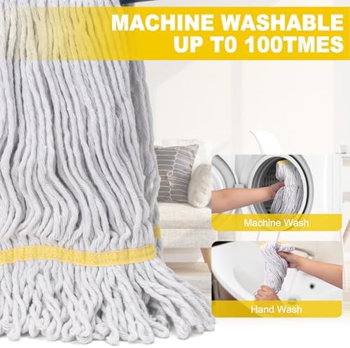 Commercial Mop with 3 Large Replacement Heads,Heavy Duty Industrial Mops
