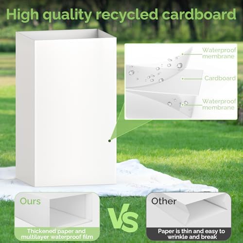 Magicheap 13 Gallon Disposable Trash Cans for Parties, 4 Pack, White
