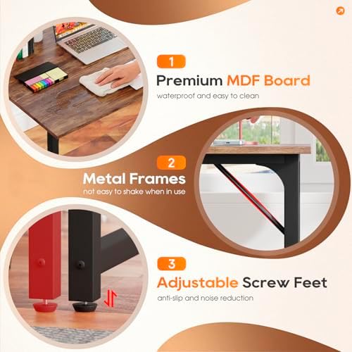 PayLessHere | 32 Inch Computer Desk | Brown | Sturdy Office Desk
