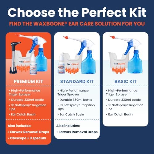 WaxBgone Complete Ear Wax Removal Kit, Otoscope & Ear Drops, Premium Kit
