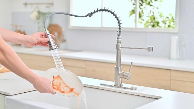 Kitchen Faucet with Pull Down Sprayer Brushed Nickel