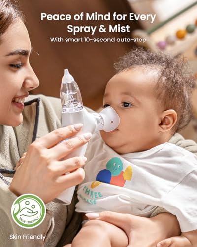 GROWNSY SniffEase 3-in-1 Baby Nasal Aspirator – Spray, Suction & Mist, Grey