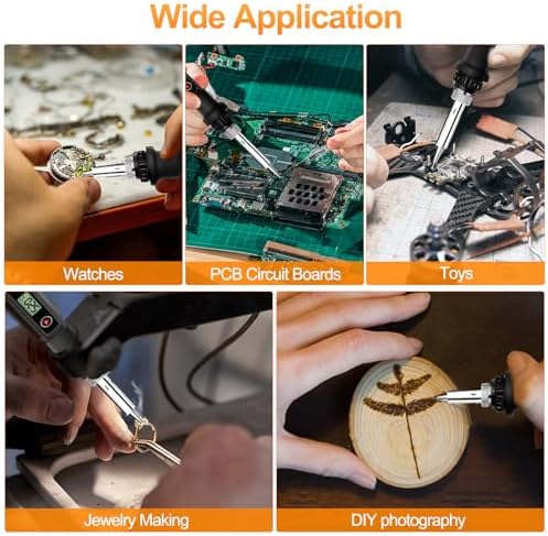 80W LCD Soldering Iron Kit Adjustable Temp 180-520℃ Precision Soldering Gun