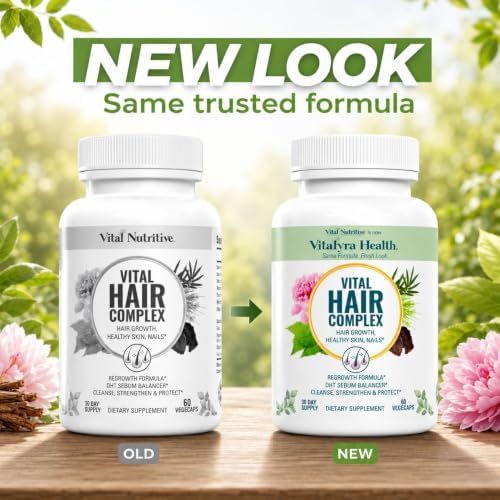 VITAL NUTRITIVE Biotin Hair Growth Vitamins - Hair, Skin & Nails Supplement