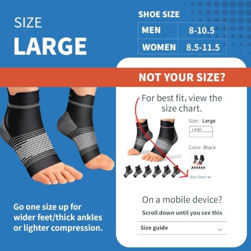 PAPLUS 6 Pairs Compression Socks Women & Men for Plantar Fasciitis Relief