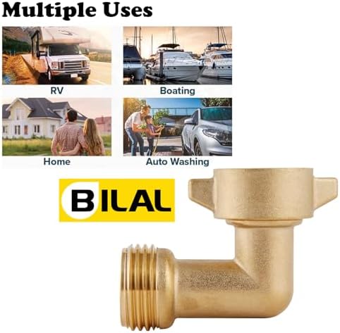 90-Degree Hose Elbow For RVs — Solid Brass Construction