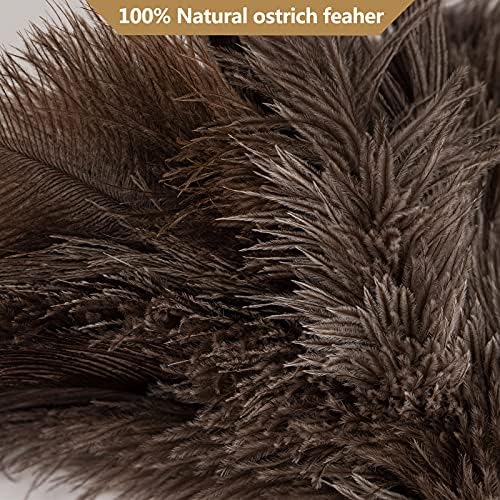 Aldwin 16" Gray Ostrich Feather Duster for Cleaning with Wooden Handle